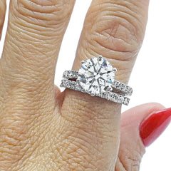 3.5 Carat Round Cut Diamond Engagement Ring for Women, Wedding Ring