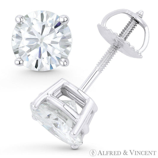 6 TCW Round Cut Diamond Stud Earrings For Women, Wedding Earrings, Engagement Earrings, Christmas Gifts