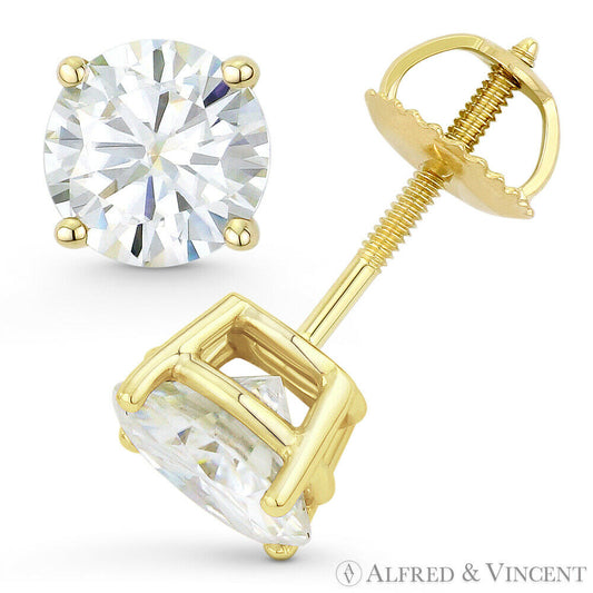 6 TCW Round Cut Diamond Stud Earrings For Women, Wedding Earrings, Engagement Earrings, Christmas Gifts