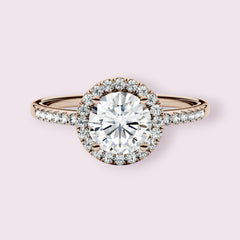 1.5 Carat Round Cut Diamond Engagement Ring For Women, Wedding Ring, Halo Engagement Ring