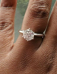 2.5 Carat Round Cut CVD Lab Grown Diamond Engagement Rig for Women, Solitaire Ring, Wedding Ring