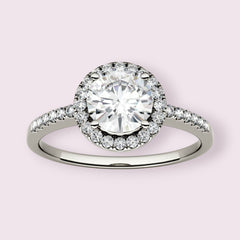 1.5 Carat Round Cut Diamond Engagement Ring For Women, Wedding Ring, Halo Engagement Ring
