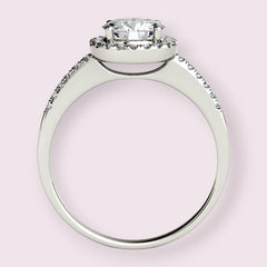1.5 Carat Round Cut Diamond Engagement Ring For Women, Wedding Ring, Halo Engagement Ring