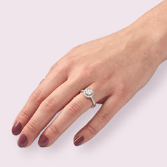 1.5 Carat Round Cut Diamond Engagement Ring For Women, Wedding Ring, Halo Engagement Ring