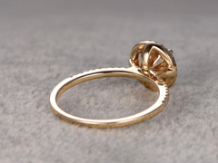 2 Carat Brown Round Cut Diamond Engagement Ring for Women, Wedding Ring, Halo Engagement Ring, Christmas Gifts