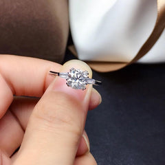 2.5 Carat Round Cut Diamond Engagement Ring for Women, Wedding Ring, Three Stone Ring