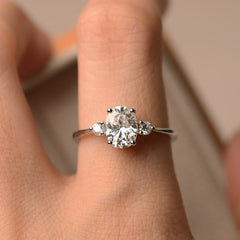 2.5 Carat Oval Cut Diamond Engagement Ring for Women, Wedding Ring, Three Stone Ring