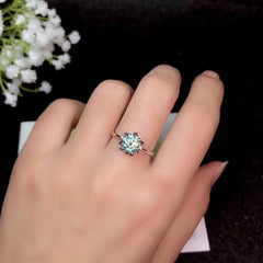 2 Carat Blue Round Cut Diamond Engagement Ring for Women, Wedding Ring