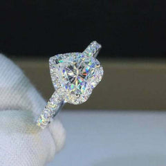 2 Carat Heart Cut Diamond Engagement Ring for Women, Halo Ring Set, Wedding Ring, Anniversary Gifts For Her