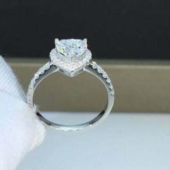 2 Carat Heart Cut Diamond Engagement Ring for Women, Halo Ring Set, Wedding Ring, Anniversary Gifts For Her