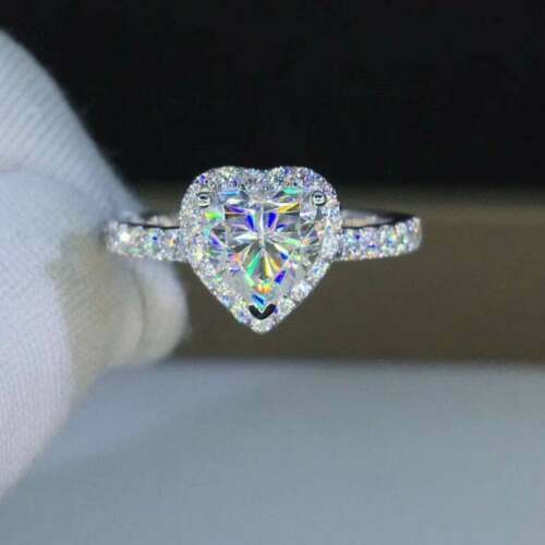 2 Carat Heart Cut Diamond Engagement Ring for Women, Halo Ring Set, Wedding Ring, Anniversary Gifts For Her