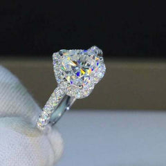 2 Carat Heart Cut Diamond Engagement Ring for Women, Halo Ring Set, Wedding Ring, Anniversary Gifts For Her