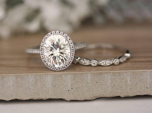 2.5 Carat Oval Cut Diamond Engagement Ring For Women, Bridal Set Wedding Ring, Anniversary Gifts