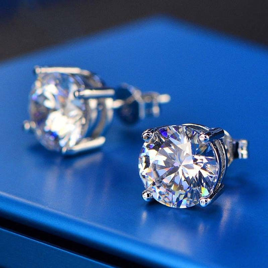5TCW Round Cut Diamond Stud Earrings For Women, Wedding Earrings, Engagement Earrings, Christmas Gifts
