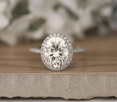 2.5 Carat Oval Cut Diamond Engagement Ring For Women, Bridal Set Wedding Ring, Anniversary Gifts