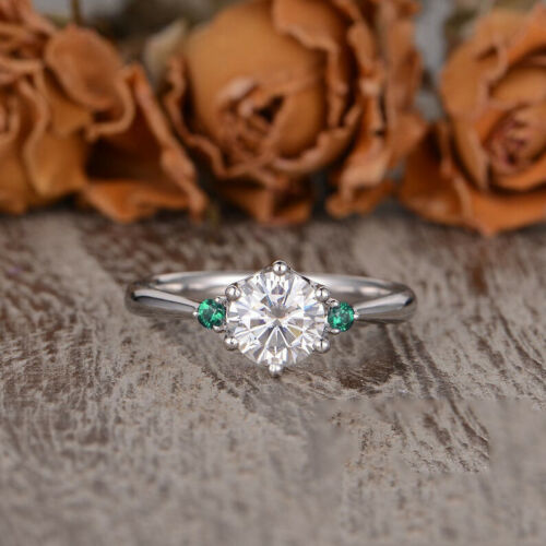 1.5 Carat Round Cut Diamond Engagement Ring for Women, Three Stone Ring, Wedding Ring