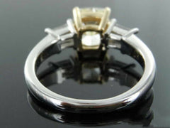 3 Carat Yellow Elongated Cushion Cut Diamond Engagement Ring for Women, Three Stone Ring, Wedding Ring
