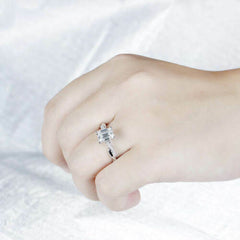 2.5 Carat Emerald Cut Diamond Engagement Ring for Women, Wedding Ring