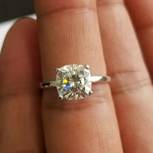 3 Carat Cushion Cut Diamond Engagement Ring for Women, Wedding Ring, Christmas Gifts