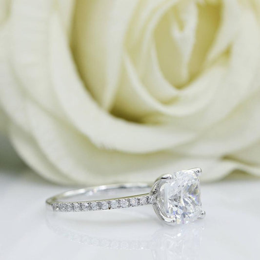 3 Carat Cushion Cut Diamond Engagement Ring for Women, Wedding Ring, Christmas Gifts