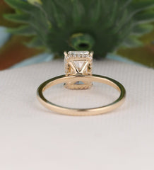 3 Carat Radiant Cut Diamond Engagement Ring for Women, Hidden Halo Wedding Ring, Christmas Gifts