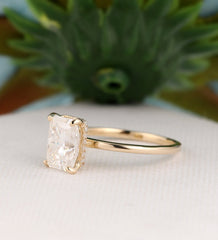 3 Carat Radiant Cut Diamond Engagement Ring for Women, Hidden Halo Wedding Ring, Christmas Gifts