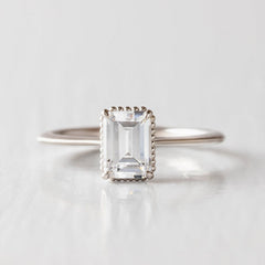 2 Carat Emerald Cut Diamond Engagement Ring for Women, Wedding Ring