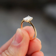 2 Carat Emerald Cut Diamond Engagement Ring for Women, Wedding Ring