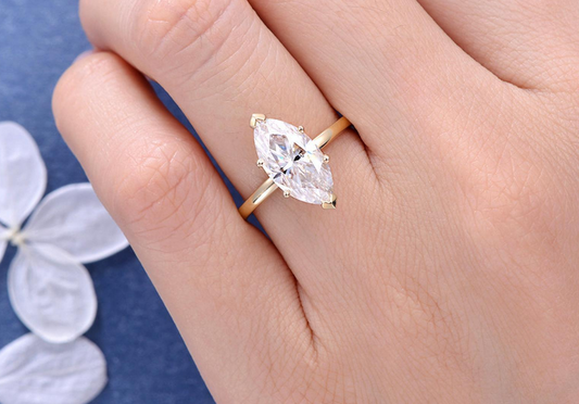 3 Carat Marquise Cut Diamond Engagement Ring for Women, Wedding Ring, Anniversary Gifts