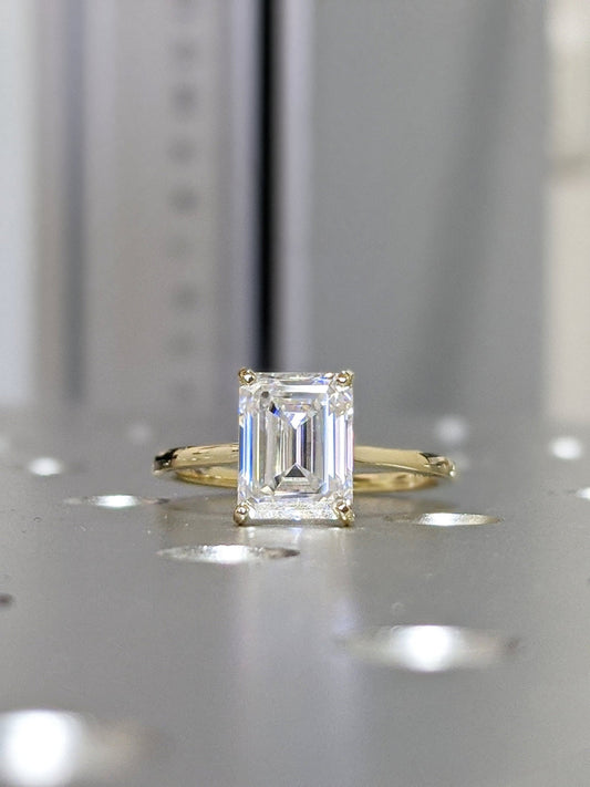3 Carat Emerald Cut Diamond Engagement Ring for Women, Wedding Ring, Christmas Gifts