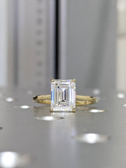 3 Carat Emerald Cut Diamond Engagement Ring for Women, Wedding Ring, Christmas Gifts