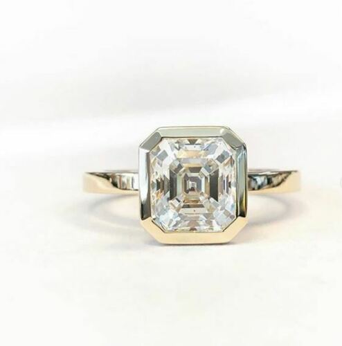 3 Carat Asscher Cut Diamond Engagement Ring for Women, Wedding Ring