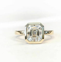 3 Carat Asscher Cut Diamond Engagement Ring for Women, Wedding Ring