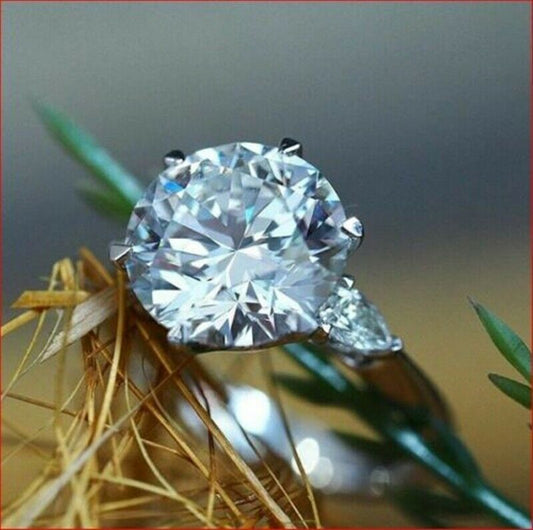 4 Carat Round Cut Diamond Engagement Ring for Women, Wedding Ring, Christmas Gifts