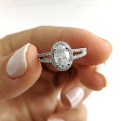 2 Carat Oval Cut Diamond Engagement Ring for Women, Wedding Ring, Anniversary Gifts For Her