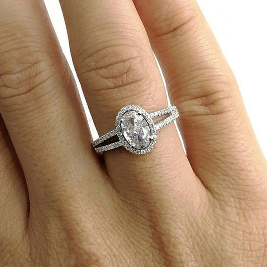 2 Carat Oval Cut Diamond Engagement Ring for Women, Wedding Ring, Anniversary Gifts For Her