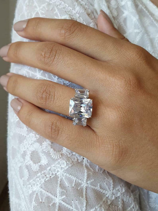 3 Carat Radiant Cut Diamond Engagement Ring For Women, Wedding Ring, Christmas Gifts