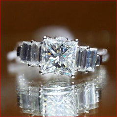 3 Carat Princess Cut Diamond  Engagement Ring for Women, Wedding Ring