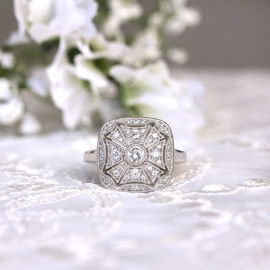 0.50 CT Round Cut Diamond Engagement Ring for Women, Wedding Ring