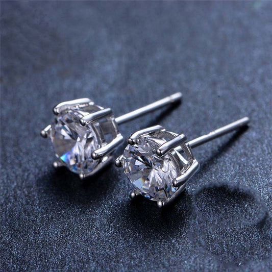 5 TCW Round Cut Diamond Stud Earrings For Women, Christmas Gifts, Wedding Earrings Push Back Earrings