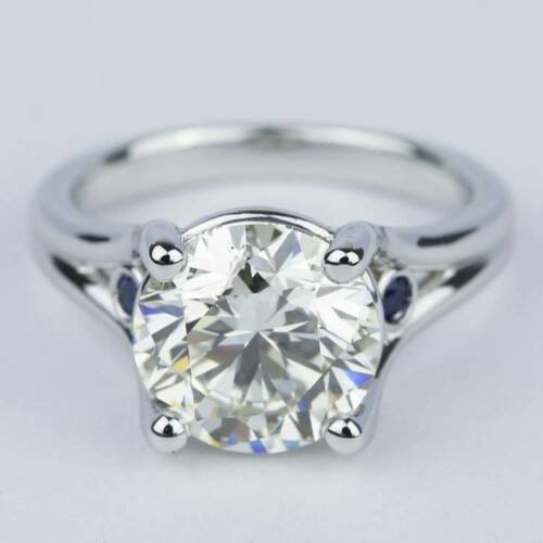 3.50 Carat Round Cut CVD Lab Grown Diamond Engagement Ring for Women, Three Stone Ring, Wedding Ring