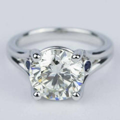 3.50 Carat Round Cut CVD Lab Grown Diamond Engagement Ring for Women, Three Stone Ring, Wedding Ring