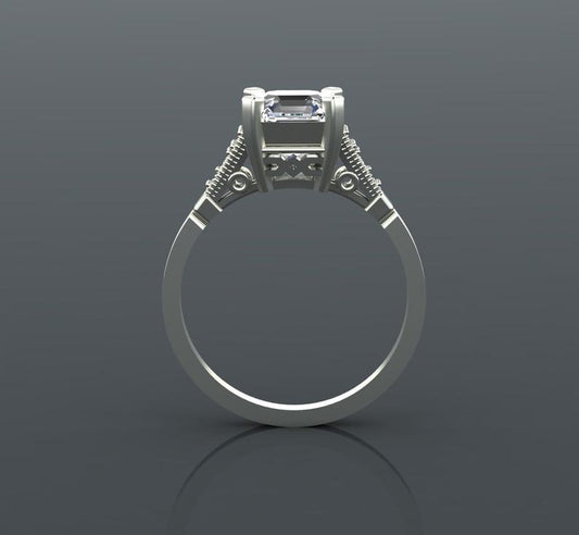 3 Carat Asscher Cut Diamond Engagement Ring for Women, Wedding Ring, Christmas Gifts