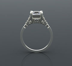 3 Carat Asscher Cut Diamond Engagement Ring for Women, Wedding Ring, Christmas Gifts
