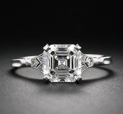 3 Carat Asscher Cut Diamond Engagement Ring for Women, Wedding Ring, Christmas Gifts