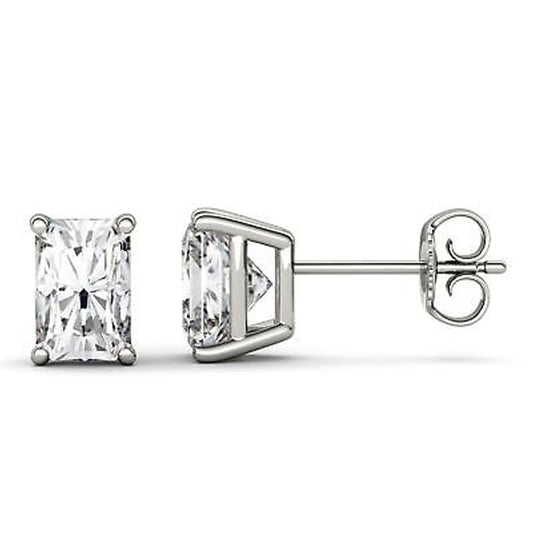 3 TCW Radiant Cut Diamond Stud Earrings For Women, Wedding Earrings, Anniversary Gifts, Christmas Gifts