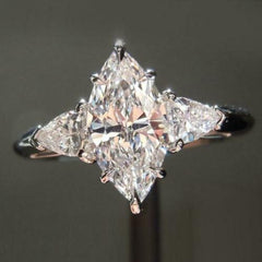 2.5 Carat Marquise Cut Diamond Engagement Rig for Women, Wedding Ring, Christmas Gifts