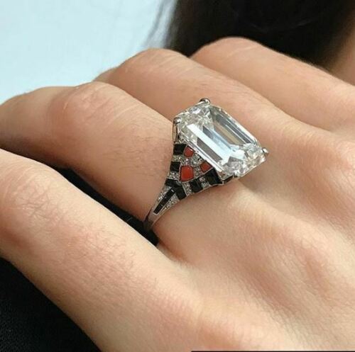 3 Carat Emerald Cut Diamond Engagement Ring for Women, Wedding Ring, Anniversary Gifts For Her