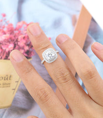 1.5 Carat Cushion Cut Diamond Engagement Ring for Women, Wedding Ring, Christmas Gifts