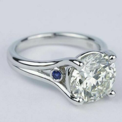 3.50 Carat Round Cut CVD Lab Grown Diamond Engagement Ring for Women, Three Stone Ring, Wedding Ring